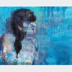 o.T. 2008  Collage / Acryl auf Leinwand 80 x 100 cm