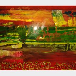 o.T. 2016 Acryl auf Hinterglas 20 x 30 cm