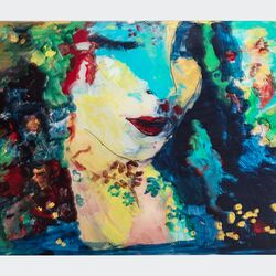 Frauenbildnis 2017 Acryl auf Hinterglas 20 x 30 cm